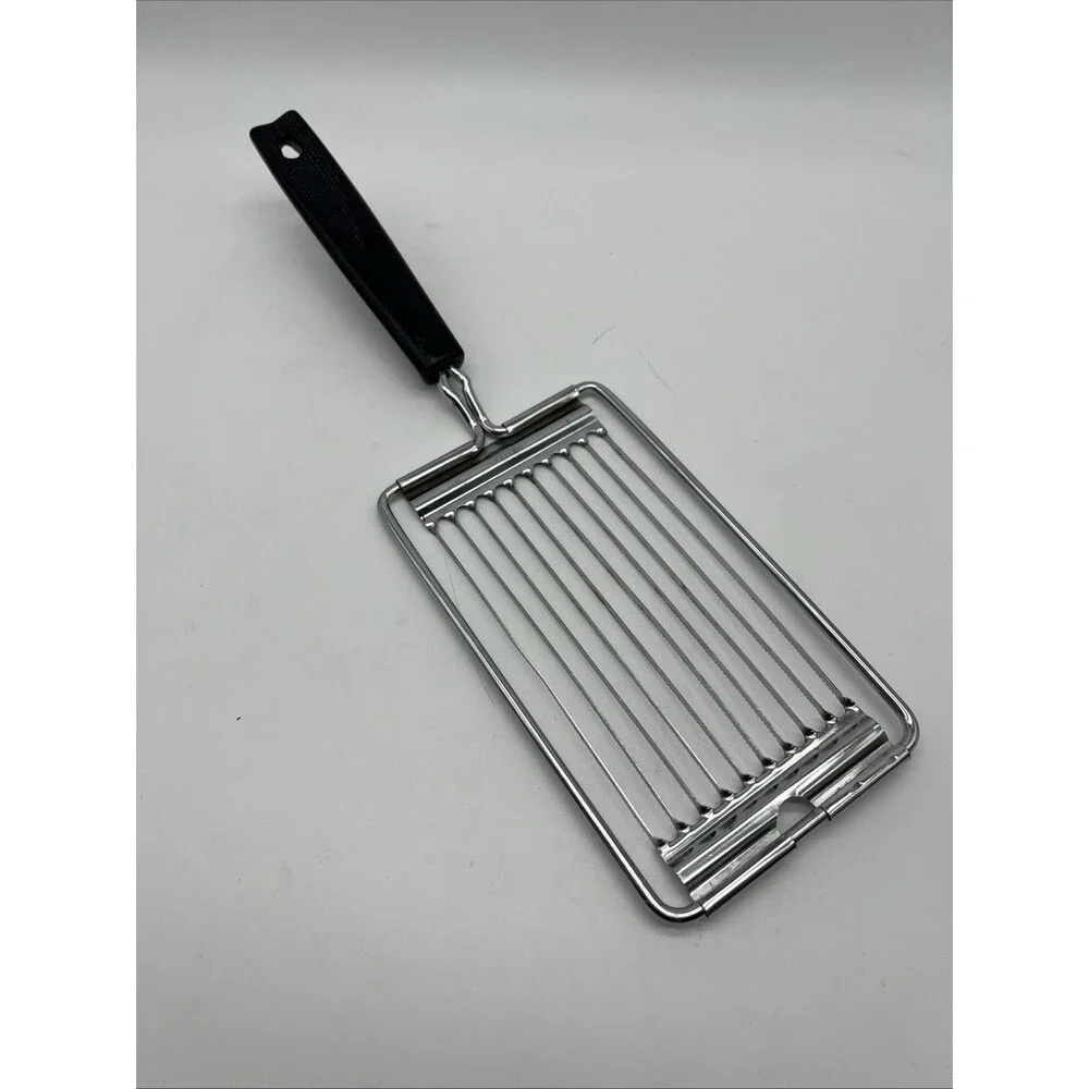 Vintage EKCO USA Utensil Tomato Slicer Serrated Stainless Steel Black Handle